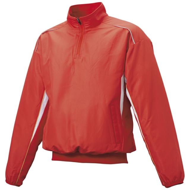 SSK （エスエスケイ） 野球 ウェア 蓄熱ハーフZIP長袖中綿プレジャン 【レッド×ホワイト】 BWP2400 2010 グランドコート ベースボール ユニセックス 男性用・女性用 赤 2025AW {SK}