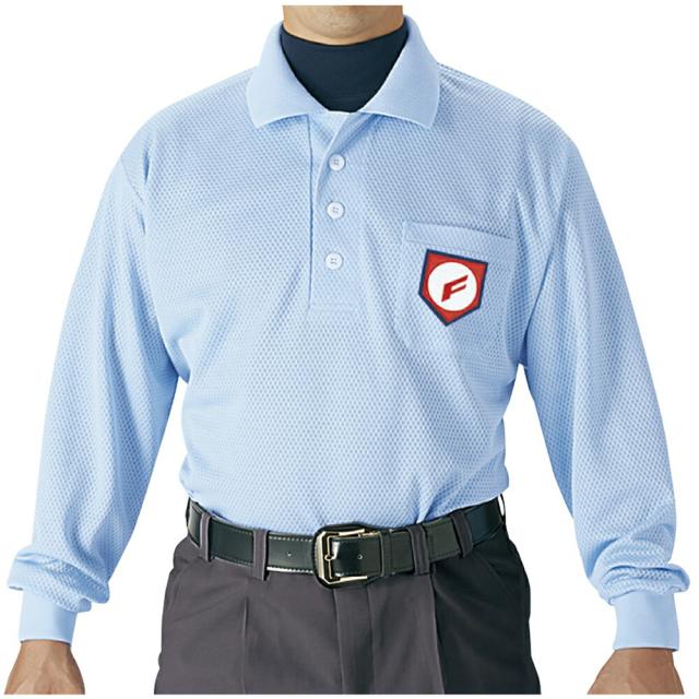 SSK （エスエスケイ） 野球 審判ウェア＆用品 審判用長袖ポロシャツ 【パウダーブルー】 UPW028 65 審判ウェア ベースボール ユニセックス 男性用・女性用 水 青 2025通年 {SK}