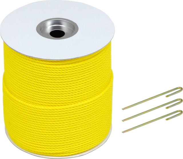 TOEI LIGHT（トーエイライト） 体育用品 テープ 印 マーカー ライン引き グランドロープ 6×300(5) 杭付き 【イエロー】 G1579 黄 {SK}