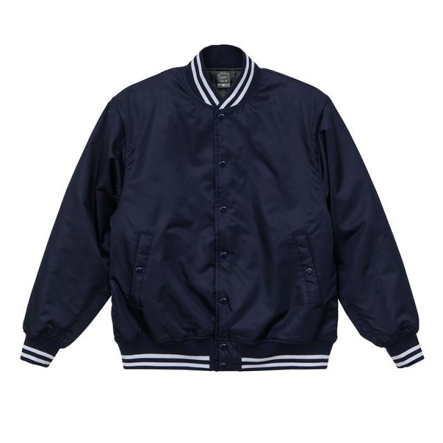 UnitedAthle （ユナイテッドアスレ） カジュアル ジャケット スタジアム ジャケット（中綿入） 【ネイビー/ホワイト】 7491-01 4001 中綿ジャケット アウター メンズ・レディース 男性用・女性用 ネイビー/ホワイト 紺 白 2025 {SK}