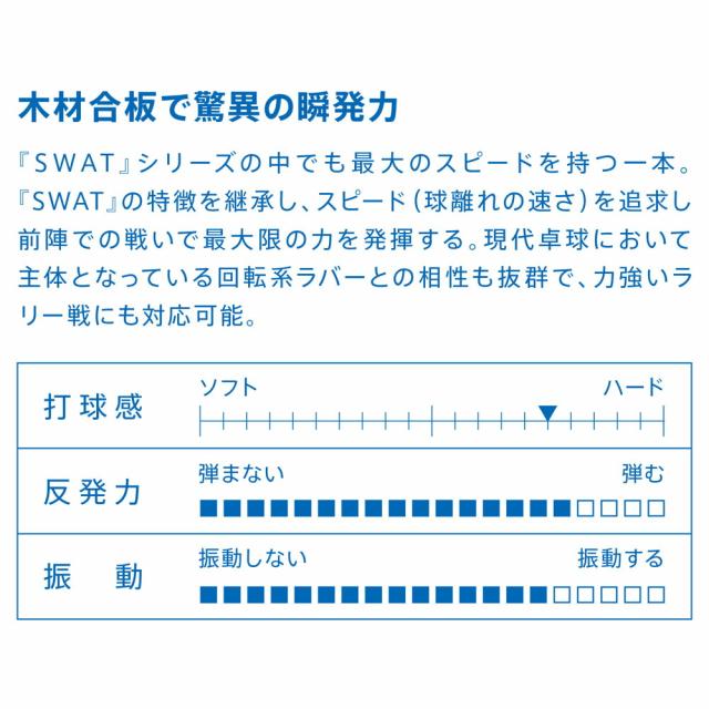 VICTAS （ヴィクタス） 卓球 ラケット SWAT SPEED(スワット スピード) 【ウッド】 310025 シェークラケット 卓球ラケット メンズ・レディース 男性用・女性用 木 21 {SK}_2