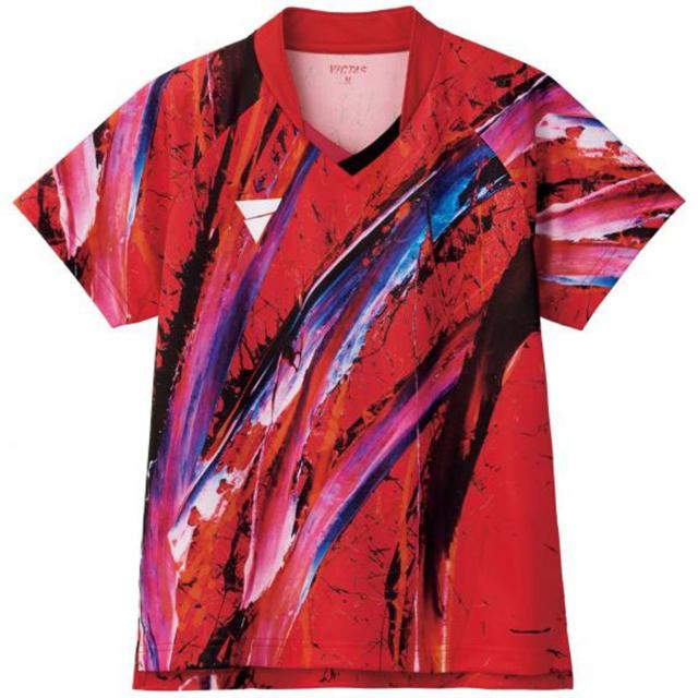 VICTAS （ヴィクタス） 卓球 ゲームシャツ・パンツ V-OLGS430 【レッド】 512407 9000 ゲームウェア ゲームシャツ レディース 女性用 赤 24SS {NP}