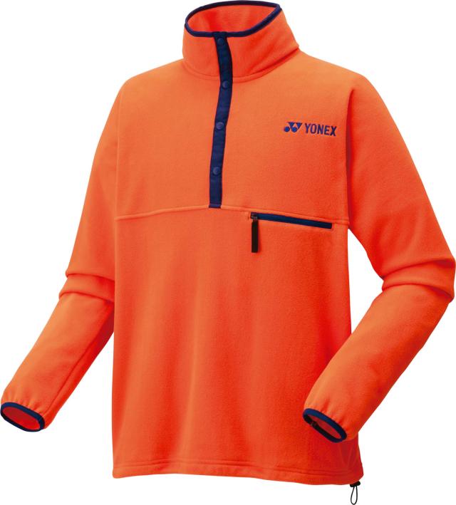 YONEX （ヨネックス） テニス スウェット・トレーナ UNI フリースプルオーバー 【オレンジ】 90094 005 フリース＆ベロアジャケット プルオーバー メンズ・レディース 男性用・女性用 オレンジ 橙 25FW {SK}
