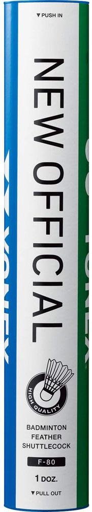 YONEX （ヨネックス） バドミントン シャトルコック シャトルコック ニューオフィシャル 水鳥シャトル 12 個入り 温度表示番号 1 【ホワイト】 F80 シャトルコック シャトル メンズ・レディース 男性用・女性用 ホワイト 白 2020 {SK}