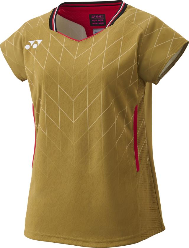 YONEX （ヨネックス） テニス ゲームシャツ・パンツ ウィメンズゲームシャツ(フィットシャツ) 【ゴールド】 20915 016 トレーニングシャツ ゲームウェア トップス レディース 女性用 ゴールド 金 25SS {NP}