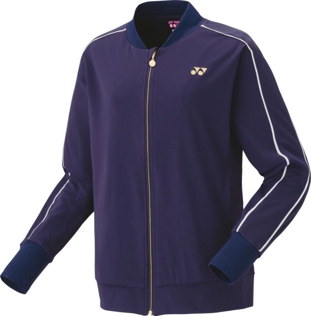 YONEX （ヨネックス） テニス トレーニングウェア ウィメンズニットウォームアップシャツ 【ミッドナイト】 57084 170 トレーニングシャツ ジャケット レディース 女性用 ネイビー 紺 24SS {NP}