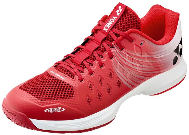 YONEX （ヨネックス） テニス シューズ パワークッション エアラスダッシュ 4GC 【ホワイト/レッド】 SHTAD4GC 114 クレー・オムニコートメンズ シューズ メンズ・レディース 男性用・女性用 レッド 白 赤 2025 {SK}