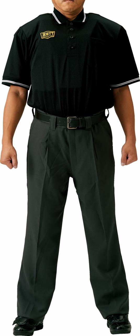 ZETT （ゼット） 野球 ソフトボール 審判・アンパイア用品 ボーイズリーグ公認 半袖メッシュアンパイヤポロシャツ メンズ 男性用 【ブラック】 黒 BPU50BL-1900A  {NP}