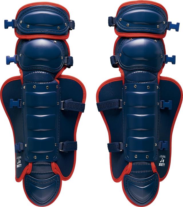 ZETT （ゼット） 野球＆ソフトボール マスク・プロテクター 少年軟式・少年ゴムソフト用レガーツ 捕手用 【ネイビー×レッド】 BLL8333 2964 ＪＲレガーツ レガーツ ジュニア・キッズ 子供用 ネイビー 紺 赤 25FW {SK}