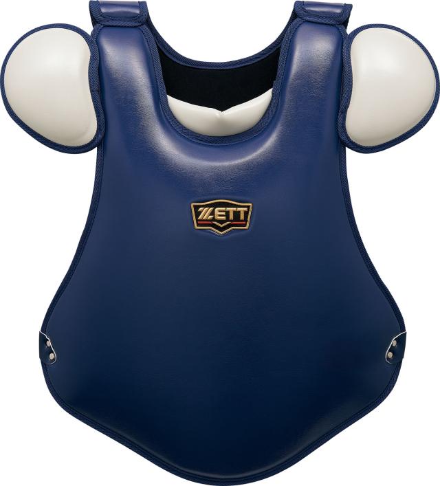 ZETT （ゼット） 野球＆ソフトボール マスク・プロテクター 軟式用プロテクター 【ネイビー×シルバー】 BLP3298CA 2913 軟式プロテクター 捕手用プロテクター メンズ・レディース 男性用・女性用 ネイビー 紺 銀 25SS {NP}