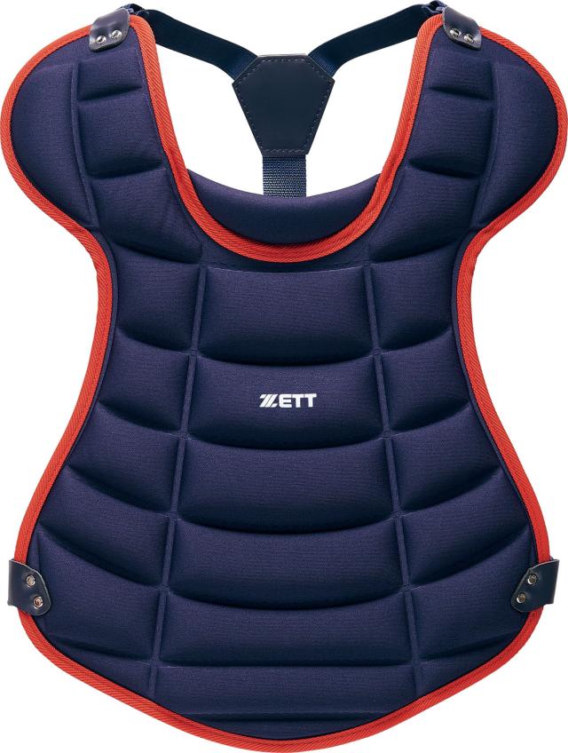 ZETT （ゼット） 野球＆ソフトボール マスク・プロテクター 少年軟式・少年ゴムソフト用プロテクター 捕手用 【ネイビー×レッド】 BLP8340 2964 ＪＲプロテクター プロテクター ジュニア・キッズ 子供用 ネイビー 紺 赤 25FW {SK}_1