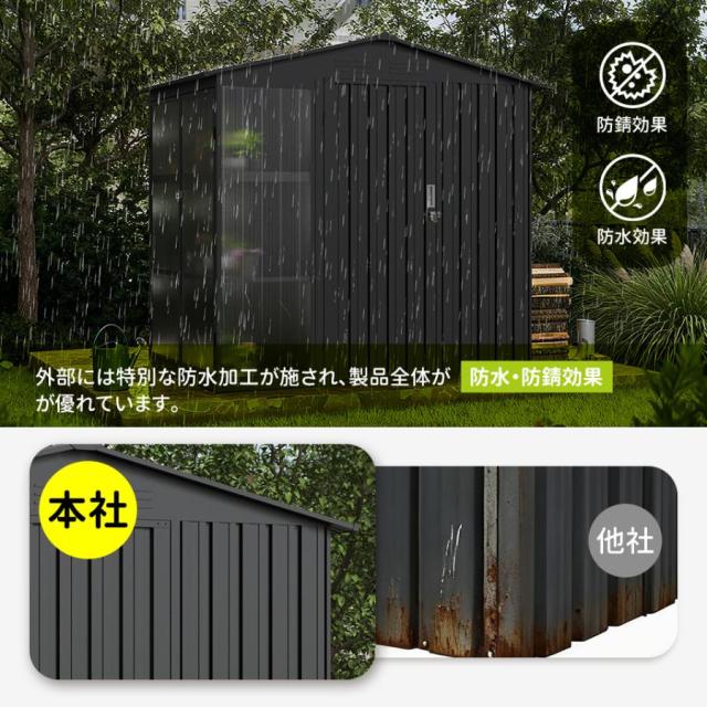 「クーポン配布中」【温室付き】「W180*D121*H180cm」物置き 屋外物置倉庫 戸外収納庫 大型物置き 収納庫 屋外物置 防さび ベランダ 防水/耐侯 収納可能 ガーデン/庭/田畑/農場 頑丈 床なし 大容量 スチール 屋外収納 ロック付き ガーデニング 庭 スチール_14