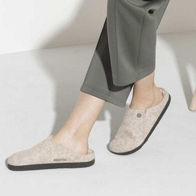 ビルケンシュトック BIRKENSTOCK Zermatt Shearling（ツェルマット シアリング）ラムスキンボア 幅狭（ナローフィット） 1020029（ウールフェルト／Eggnog） ドイツ製 室内履き「靴」