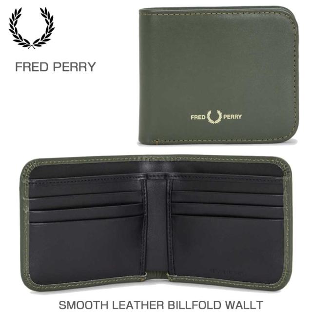 FRED PERRY フレッドペリー Smooth Leather Billfold  Wallet  L2803 X21（LAUREL WREATH）本革 財布 二つ折り