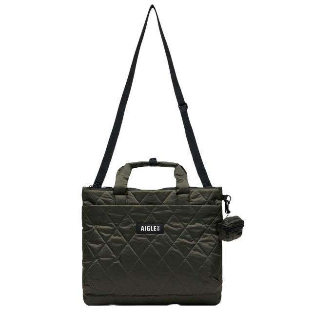 エーグル AIGLE ZNHBN13 キルティング 2wayショルダーバッグ 4L  色合い：アボカ (002)  再利用ナイロン トートバッグ 車寄せ付き添い人