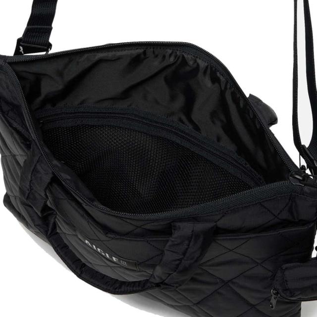 エーグル AIGLE ZNHBN13 キルティング 2wayショルダーバッグ 4L  色合い：ノワール (003)  再利用ナイロン トートバッグ 車寄せ付き添い人