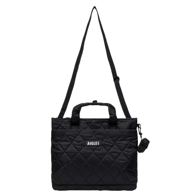 エーグル AIGLE ZNHBN13 キルティング 2wayショルダーバッグ 4L  色合い：ノワール (003)  再利用ナイロン トートバッグ 車寄せ付き添い人