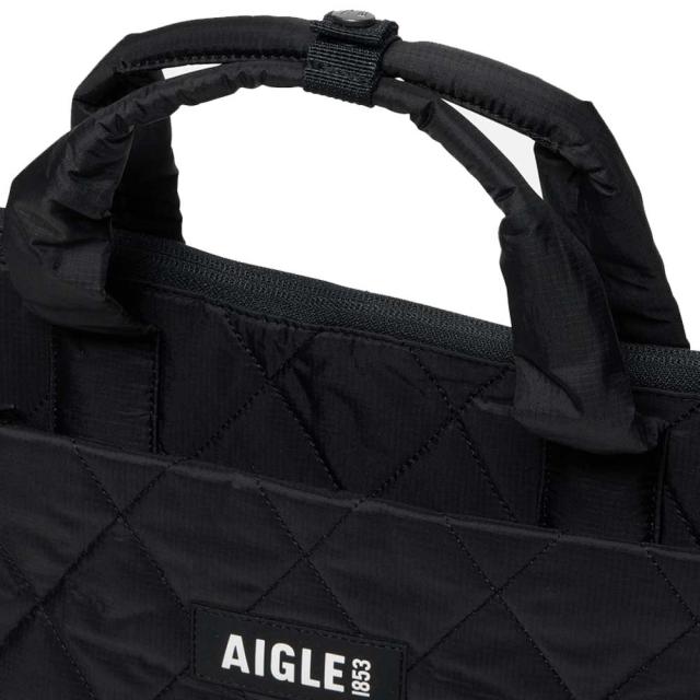エーグル AIGLE ZNHBN13 キルティング 2wayショルダーバッグ 4L  色合い：ノワール (003)  再利用ナイロン トートバッグ 車寄せ付き添い人