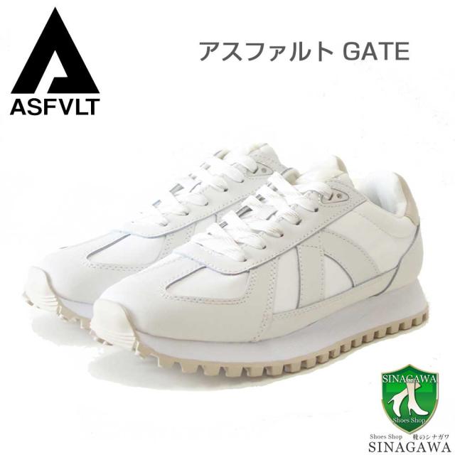 アスファルト ASFVLT GATE（ゲート） gat033 （ユニセックス）ホワイト  快適スニーカー「靴」