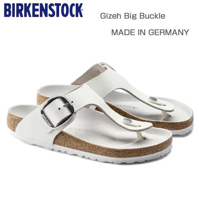 BIRKENSTOCK ビルケンシュトック Gizeh Big Buckle（ギゼ ビッグバックル） ホワイト 1018885 （レギュラーフィット 幅広）天然皮革 レディース サンダル トング ミュール クロッグ コンフォート ドイツ製「正規品」 「靴」_1