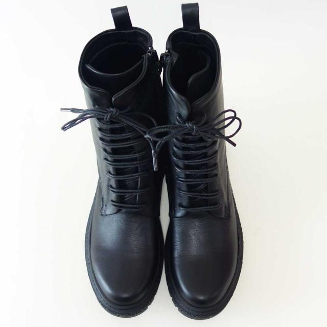 【SALE】 BUENO SHOES ブエノ Z5208 カラー：ブラック スムースレザー サイドジップブーツ レースアップ ショートブーツ 厚底 軽量「靴」_7