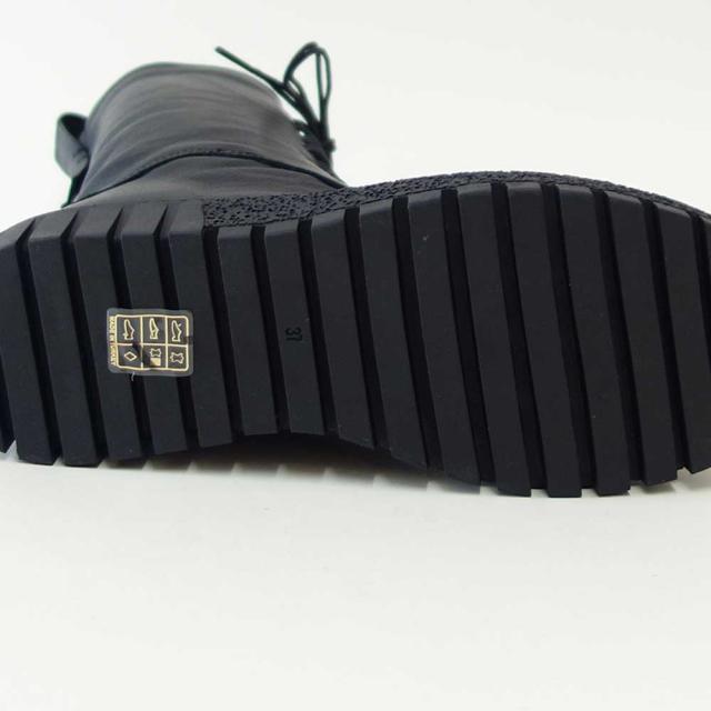 【SALE】 BUENO SHOES ブエノ Z5208 カラー：ブラック スムースレザー サイドジップブーツ レースアップ ショートブーツ 厚底 軽量「靴」_9