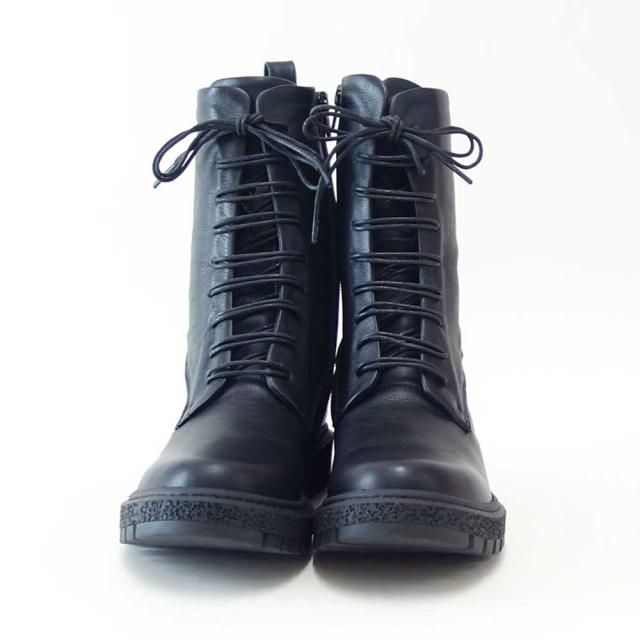 【SALE】 BUENO SHOES ブエノ Z5208 カラー：ブラック スムースレザー サイドジップブーツ レースアップ ショートブーツ 厚底 軽量「靴」_2