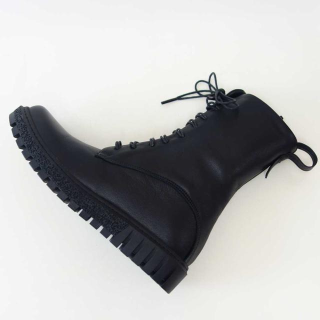 【SALE】 BUENO SHOES ブエノ Z5208 カラー：ブラック スムースレザー サイドジップブーツ レースアップ ショートブーツ 厚底 軽量「靴」_5