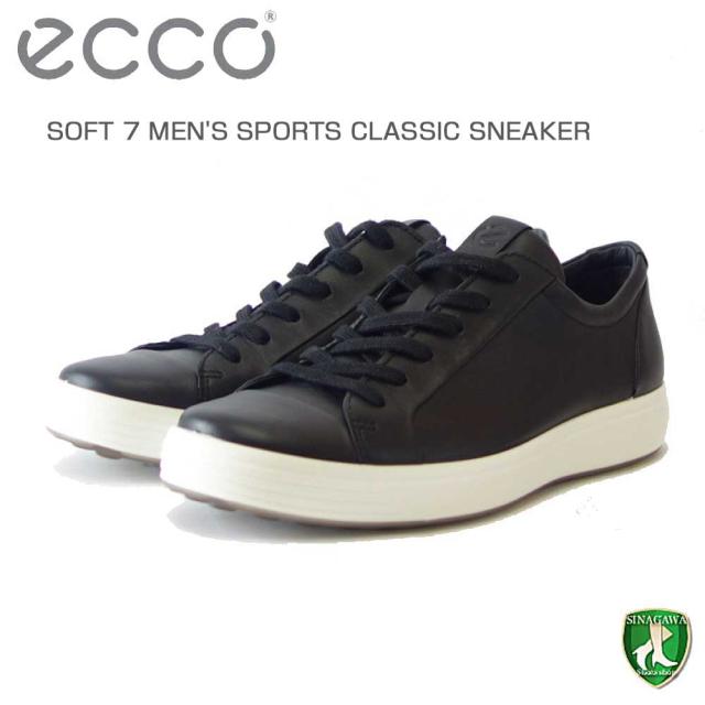 【SALE】 エコー ECCO SOFT 7 MEN'S SPORTS CLASSIC SNEAKER ブラック 47036401001（メンズ）天然皮革 ウォーキング シューズ  コンフォート レザースニーカー 「靴」