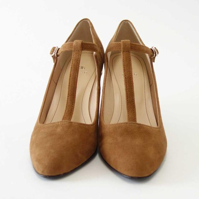 【SALE】 EIZO エイゾー 17089 キャメルスエード 22.5cm 23cm上質レザーのTストラップパンプス 「靴」
