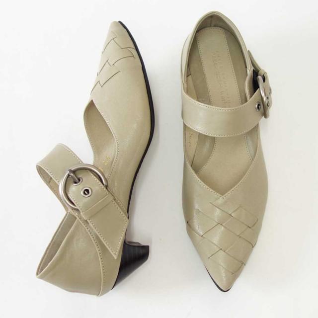 【SALE】 RABOKIGOSHI works（ラボキゴシ ワークス） 12692 ベージュ  クロスメッシュパンプス  生まれながらなめし革 3糎踵 スリップオン 2WAY シューズ ミュール「靴」