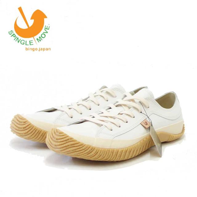 スピングルムーブ SPINGLE MOVE スピングルムーヴ SPM-110（ユニセックス）ホワイト／ベージュ (191)   カンガルーレザー 天然皮革 スニーカー ラバーソール 「靴」