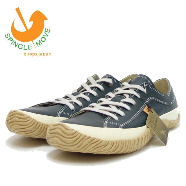 スピングルムーブ SPINGLE MOVE スピングルムーヴ SPM-110（ユニセックス）ダークブルー (133)   カンガルーレザー 天然皮革 スニーカー ラバーソール 「靴」