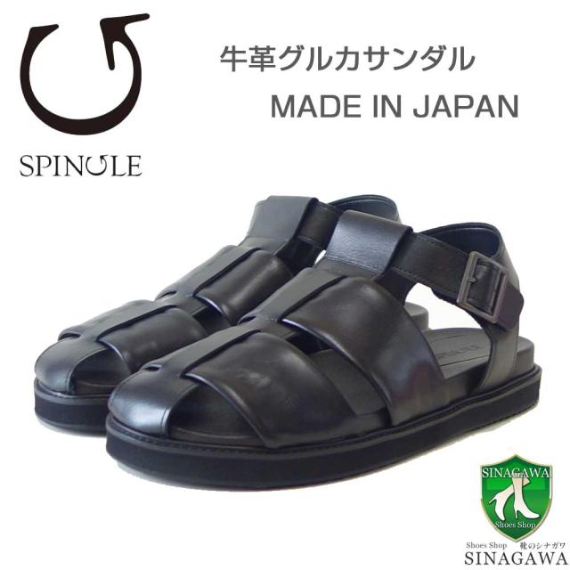 スピングル SPINGLE SP-1714（メンズ）ブラック (05)   やわらかく足当たりのよい牛革グルカサンダル「靴」