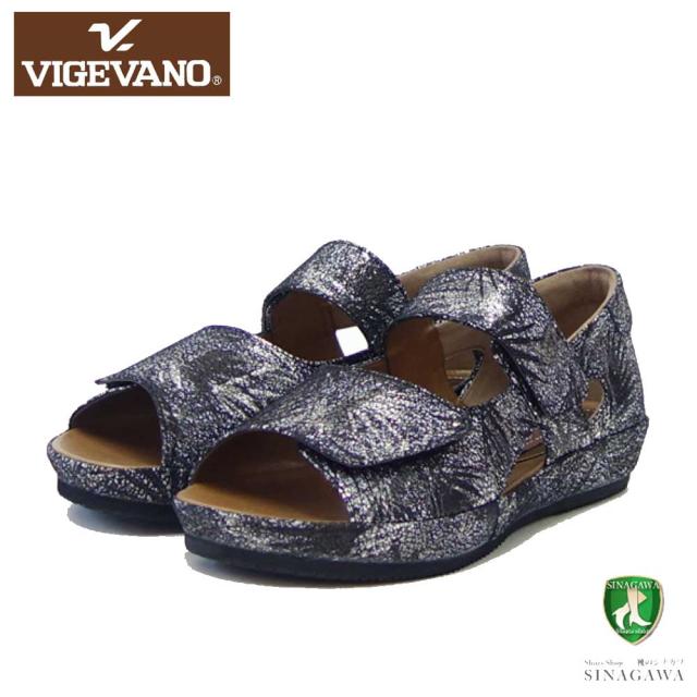 【SALE】 VIGEVANO ビジェバノ 1660 ブラック（日本製）ゆったりEEEE ダブルストラップシューズ  オープントゥシューズ「靴」