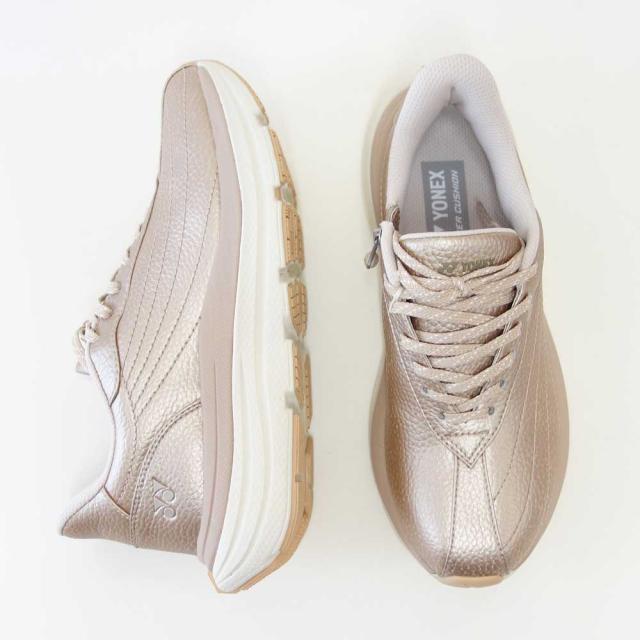 ヨネックス YONEX L128 016 ゴールド（レディース） 撥水 快適ウォーキング パワークッションプラス ハンズフリー 楽々フィット 3.5E 膝 腰 負担軽減 旅行 靴