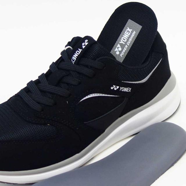 ヨネックス YONEX 123 007 ブラック（ユニセックス） 撥水 快適ウォーキング パワークッションプラス メッシュ素材 楽々フィット 3.5E 膝 腰 負担軽減 男女兼用 旅行 靴