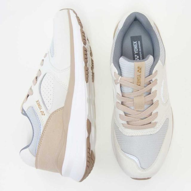 ヨネックス YONEX 123 420 クリーム／ベージュ（ユニセックス） 撥水 快適ウォーキング パワークッションプラス メッシュ素材 楽々フィット 3.5E 膝 腰 負担軽減 男女兼用 旅行 靴