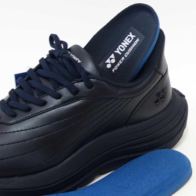 ヨネックス YONEX M128 007 ブラック（メンズ） 撥水 快適ウォーキング パワークッションプラス ハンズフリー 楽々フィット 3.5E 膝 腰 負担軽減 旅行 靴