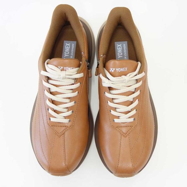 ヨネックス YONEX M128 142 ライトブラウン（メンズ） 撥水 快適ウォーキング パワークッションプラス ハンズフリー 楽々フィット 3.5E 膝 腰 負担軽減 旅行 靴