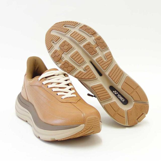 ヨネックス YONEX M128 142 ライトブラウン（メンズ） 撥水 快適ウォーキング パワークッションプラス ハンズフリー 楽々フィット 3.5E 膝 腰 負担軽減 旅行 靴