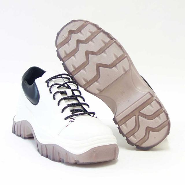 【SALE】 ユーコ イマニシ yuko imanishi +  726040 MARUCO ホワイト 上質レザー スニーカー 厚底  展開サイズ 23cm 23.5cm 24cm 24.5cm「靴」