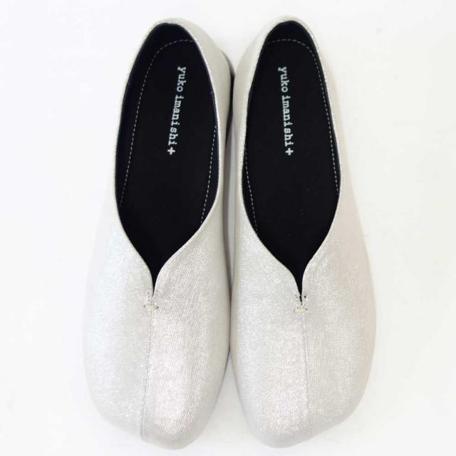 【SALE】 ユーコ イマニシ yuko imanishi +  741101 JIM シルバー 上質レザー スリッポン カッターシューズ  展開サイズ 23cm 23.5cm 24cm 24.5cm「靴」