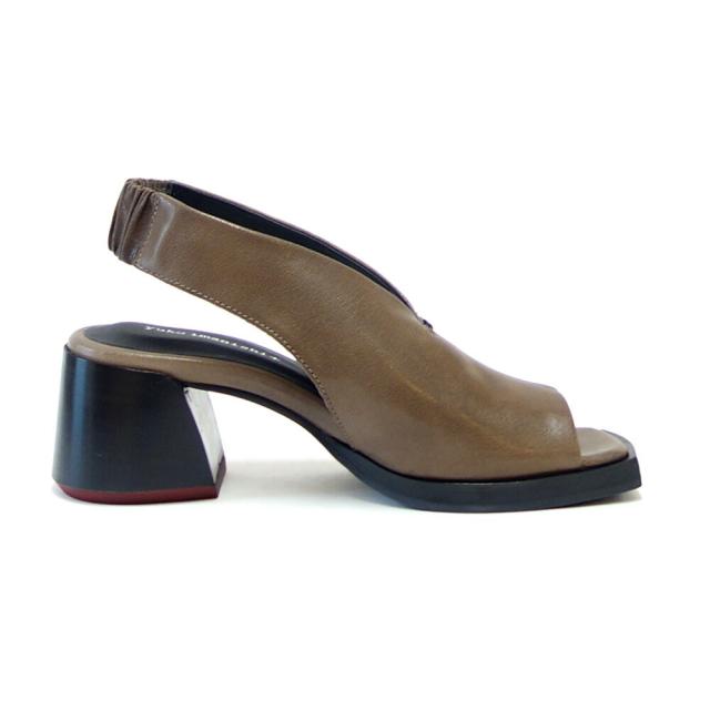 ユーコ イマニシ yuko imanishi +  742062 MICHI ダークグレー Vカット サンダル バックストラップ 6.5cmヒール 「靴」 ユーコ イマニシ yuko imanishi + 742062 MICHI ダークグレー Vカット
