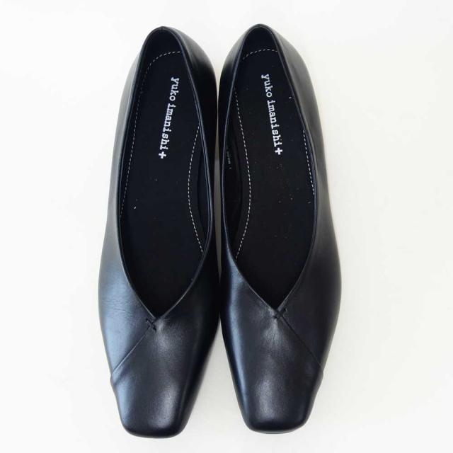 ユーコ イマニシ yuko imanishi +   791030 MICHIKO ブラック スクエアートゥ Vカット パンプス 3.5cm 「靴」