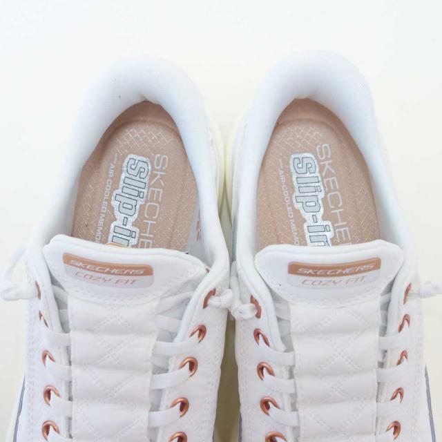 スケッチャーズ SKECHERS CONTOUR FOAM コージーフィット 150413 WTRG ホワイト/ローズゴールド（レディース）コンツアーフォーム 人工繊維 ストレッチ スリッポン スニーカー レディース ハンズフリー 洗濯機洗い可能 「靴」_6