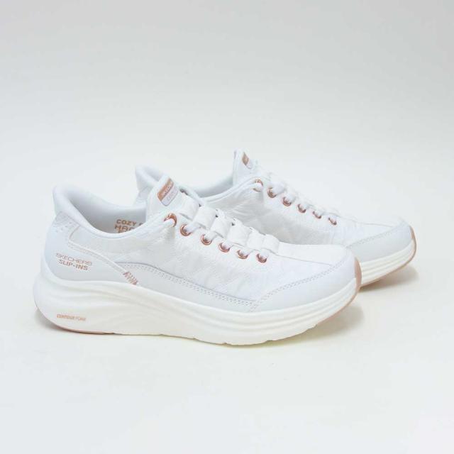 スケッチャーズ SKECHERS CONTOUR FOAM コージーフィット 150413 WTRG ホワイト/ローズゴールド（レディース）コンツアーフォーム 人工繊維 ストレッチ スリッポン スニーカー レディース ハンズフリー 洗濯機洗い可能 「靴」_9