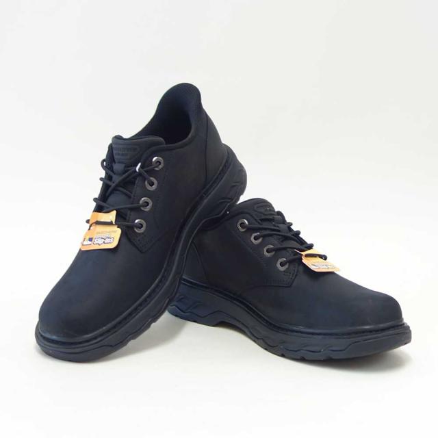 スケッチャーズ SKECHERS LOCKETT グスタフ  205307 BLK 黒いこと （メンズ） リラックスドフィット(3E)  なめし革 スリッポン ハンズフリー ウォーキング 商行為  「靴」