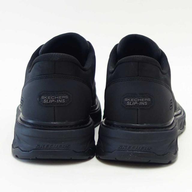 スケッチャーズ SKECHERS LOCKETT グスタフ  205307 BLK 黒いこと （メンズ） リラックスドフィット(3E)  なめし革 スリッポン ハンズフリー ウォーキング 商行為  「靴」