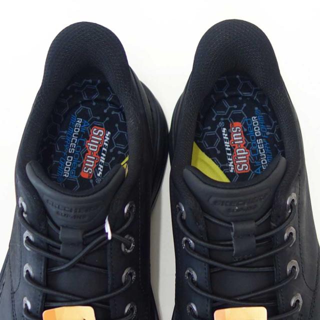 スケッチャーズ SKECHERS LOCKETT グスタフ  205307 BLK 黒いこと （メンズ） リラックスドフィット(3E)  なめし革 スリッポン ハンズフリー ウォーキング 商行為  「靴」